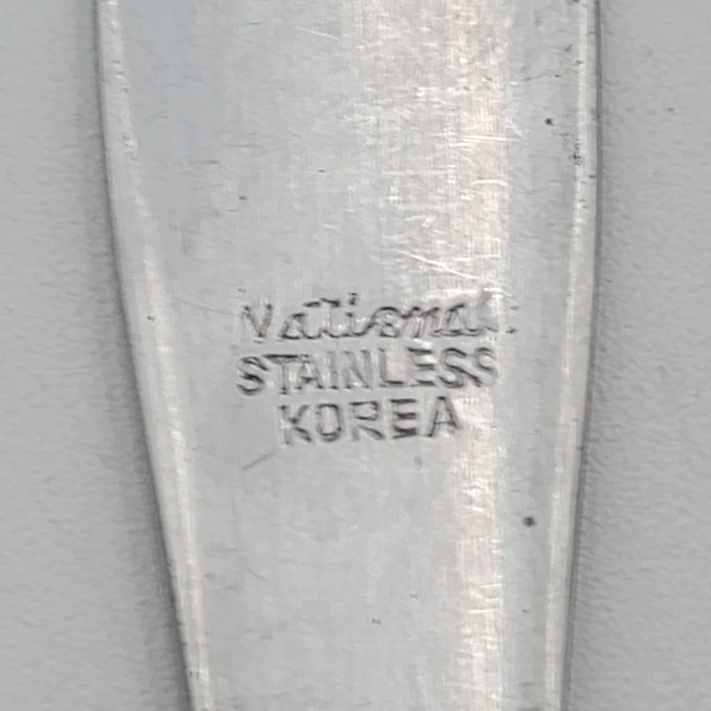 7pc International Stainless Caress Pattern Dinner Knives Rose Floral Korea